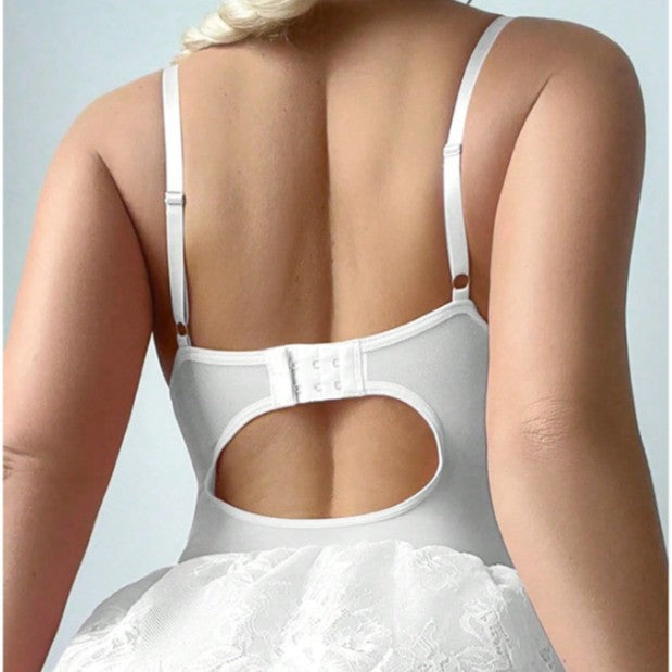 Lace Trim Sexy Lingerie Set Women's Lace Mesh Bodysuit Sleepwear
