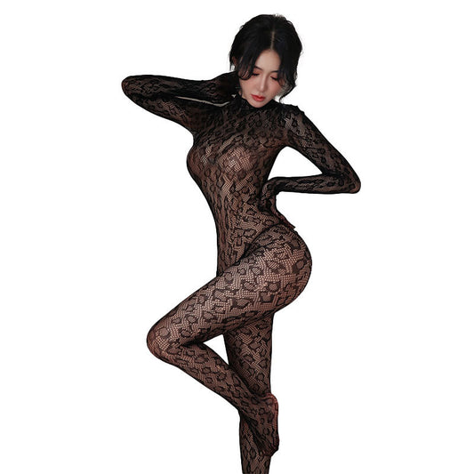 xDollz leopard print sheer fishnet bodysuit