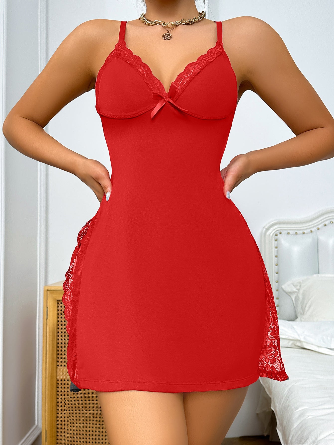 See-Through Lace Babydoll