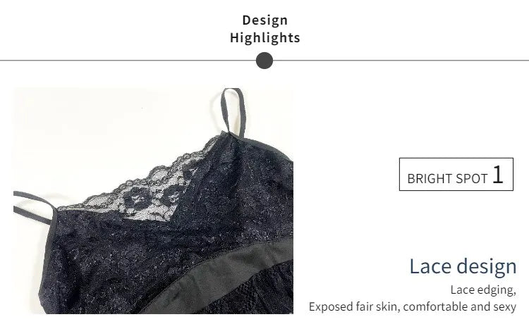 Women's Sexy Lace Babydoll Chemise Nightgown with G-String