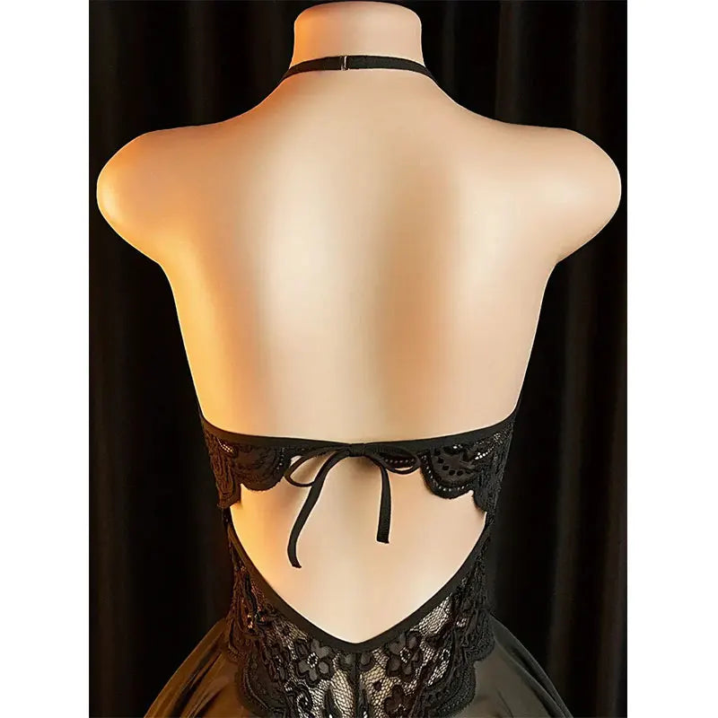 Lace Open-Cut Babydoll Bodysuit